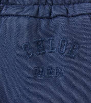 Logo cotton fleece shorts | Chloé Kids