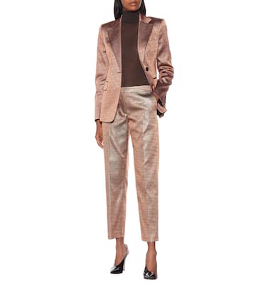 Metallic mid-rise straight-leg pants | Dries Van Noten