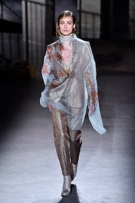 Metallic mid-rise straight-leg pants | Dries Van Noten