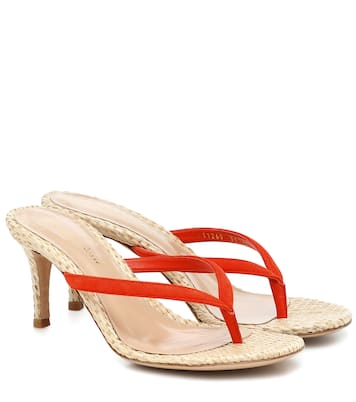 Sandalias Calypso 70 de ante y rafia | Gianvito Rossi