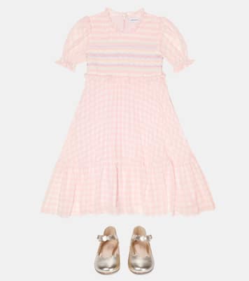 Abito a quadretti in chiffon | Self-Portrait Kids