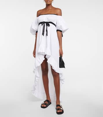 Robe Analiese à encolure bardot en coton mélangé | Caroline Constas
