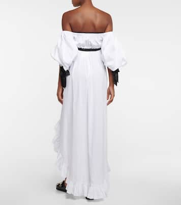 Robe Analiese à encolure bardot en coton mélangé | Caroline Constas