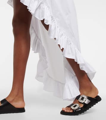 Robe Analiese à encolure bardot en coton mélangé | Caroline Constas