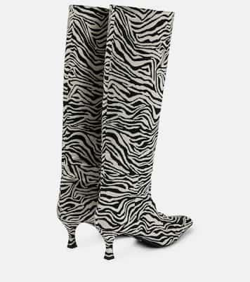 Zebra-print knee-high boots | Proenza Schouler