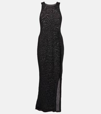 Satin-trimmed raffia-effect maxi dress | Tom Ford