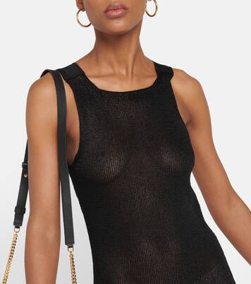 Satin-trimmed raffia-effect maxi dress | Tom Ford