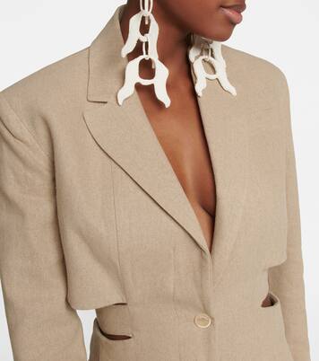 La Robe Bari cutout linen minidress | Jacquemus