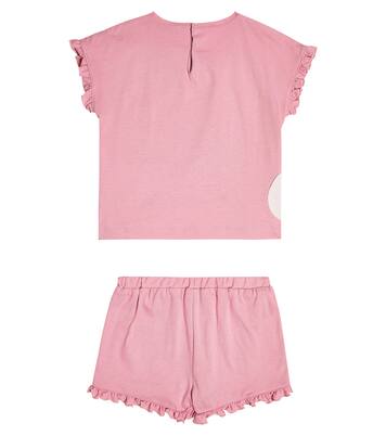 Camicia e shorts in cotone con stampa | Il Gufo