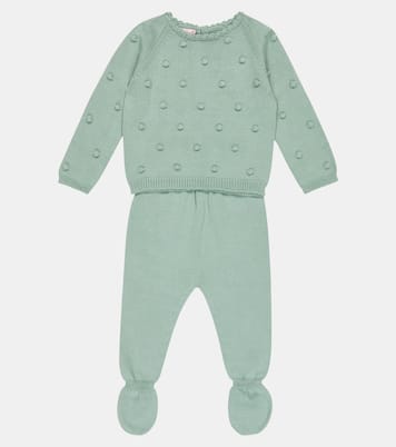 Baby - Set Menta di felpa e pantaloni | La Coqueta