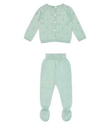Baby - Set Menta di felpa e pantaloni | La Coqueta