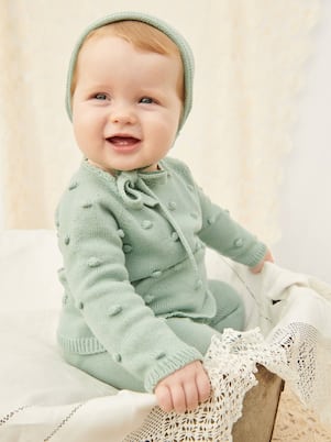 Baby - Set Menta di felpa e pantaloni | La Coqueta