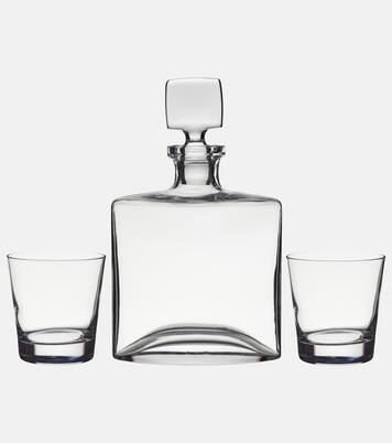 Square decanter and Rocks V glass set | Nude