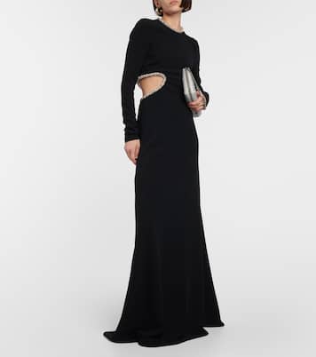 Crystal-embellished cutout cady gown | Stella McCartney