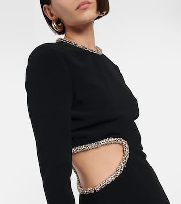 Crystal-embellished cutout cady gown | Stella McCartney