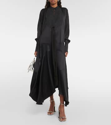 Asymmetric pleated midi dress | Plan C