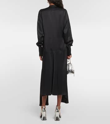 Asymmetric pleated midi dress | Plan C