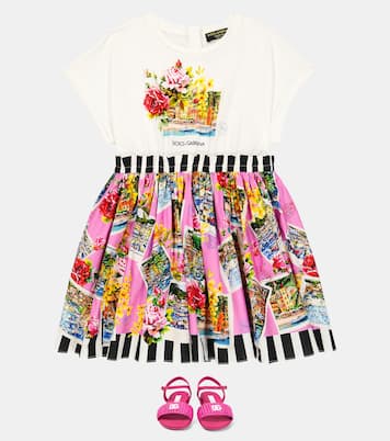 Abito Portofino in cotone con stampa | Dolce&Gabbana Kids