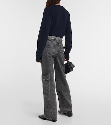 High-Rise Cargo-Jeans | Ganni