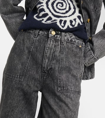 High-Rise Cargo-Jeans | Ganni