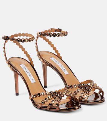 Verzierte Sandalen Tequila 85 aus Metallic-Leder | Aquazzura