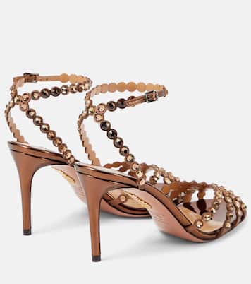 Verzierte Sandalen Tequila 85 aus Metallic-Leder | Aquazzura