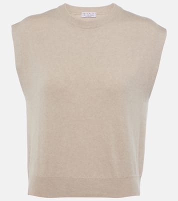 Pull sans manches en cachemire | Brunello Cucinelli