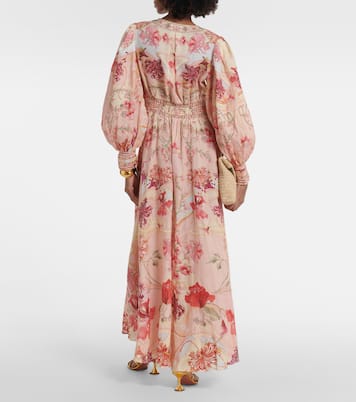 Maxikleid Blossoms And Brushstrokes aus Leinen | Camilla