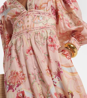 Maxikleid Blossoms And Brushstrokes aus Leinen | Camilla
