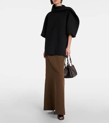 Top drapeado de crepé de lana virgen | Bottega Veneta