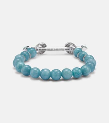 Chakra 18kt white gold bracelet with aquamarines and diamonds | Ananya