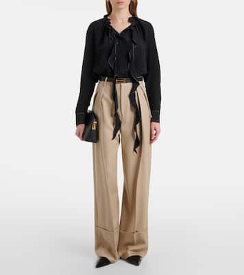 Blusa in seta con volant | Victoria Beckham