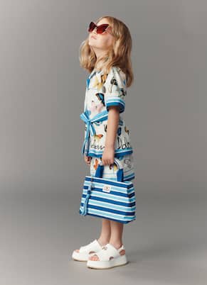 Bedrucktes Hemd aus Baumwollpopeline | Dolce&Gabbana Kids