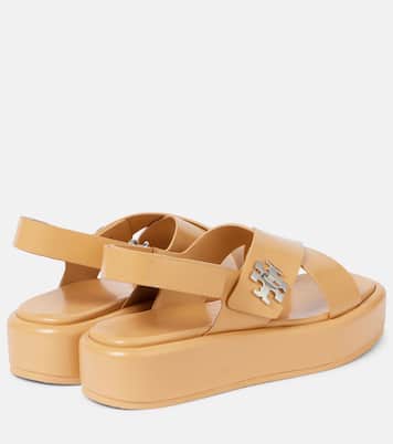 T Lock 40 leather platform sandals | Tory Burch