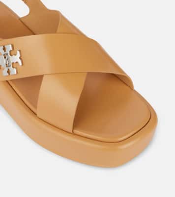 T Lock 40 leather platform sandals | Tory Burch