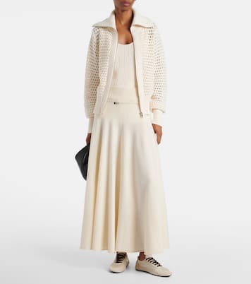 Eloise open-knit cotton zip-up cardigan | Varley