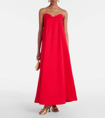 Bow-detail cotton-blend maxi dress | Adriana Degreas