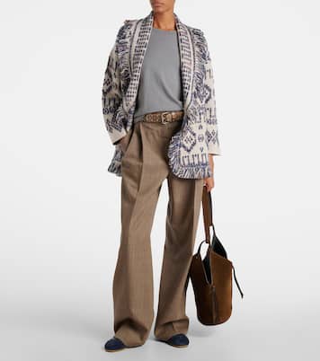 Grunge Beat fringed wool-blend wrap cardigan | Alanui
