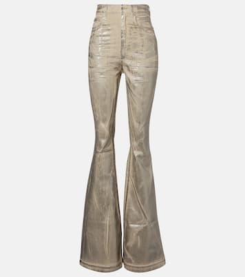 Bolan coated high-rise bootcut jeans | Rick Owens