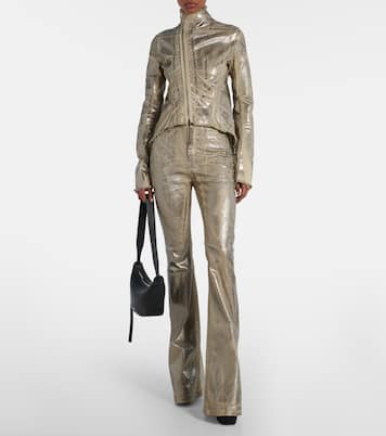 Bolan coated high-rise bootcut jeans | Rick Owens