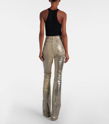 Bolan coated high-rise bootcut jeans | Rick Owens