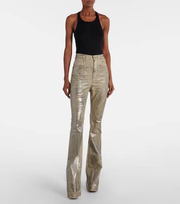 Bolan coated high-rise bootcut jeans | Rick Owens