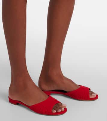 Mules Piruaflat en daim  | Manolo Blahnik