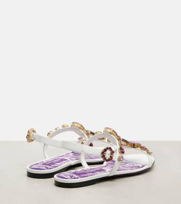 Sandalen aus Leder mit Kristallen | Dolce&Gabbana