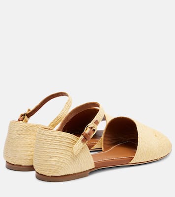 Catharine raffia and leather sandals | Staud