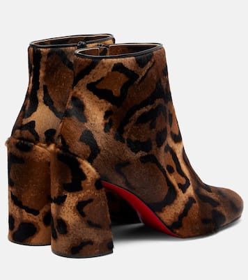 Jane 85 leopard-printed calf hair ankle boots | Christian Louboutin