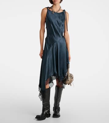 Abito asimmetrico in raso con pizzo | Acne Studios