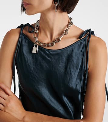 Abito asimmetrico in raso con pizzo | Acne Studios