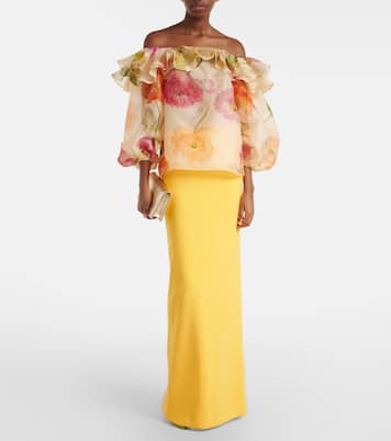 Off-Shoulder-Top aus Seidenorganza | Carolina Herrera