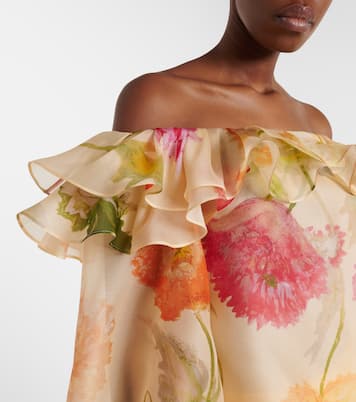 Off-Shoulder-Top aus Seidenorganza | Carolina Herrera